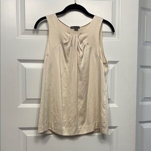 Vince Light Cream Sleeveless luxe Silk Blouse
